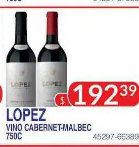Masivos Lopez Vino Cabernet-Malbec 750 c oferta