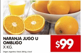 Disco Naranja jugo/ombligo kg oferta
