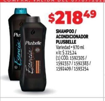 Makro Shampoo/Acondicionador plusbelle oferta