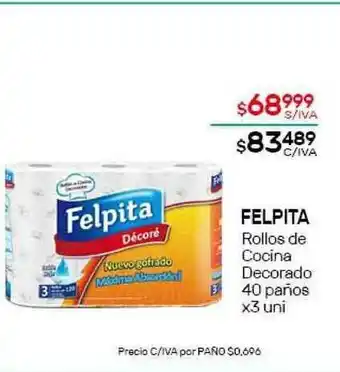 Nini Mayorista Felpita Rollos De Cocina Decorado x 3 uni oferta
