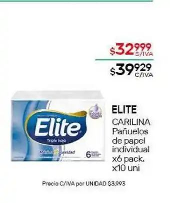Nini Mayorista Elite Carilina Pañuelos De Papel Individual x 6 pack x 10 uni oferta
