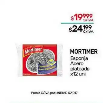 Nini Mayorista Mortimer Esponja Acero plateada x 12 uni oferta
