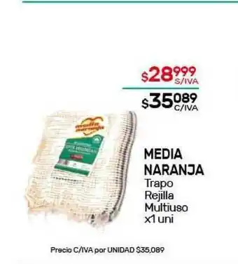 Nini Mayorista Media Naranja Trapo Rejilla Multiuso x 1 uni oferta
