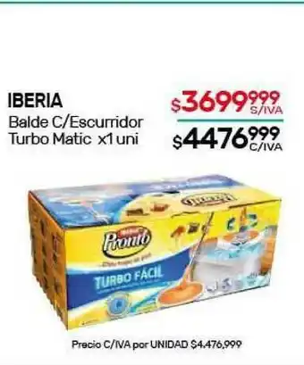 Nini Mayorista Iberia Bolde C- Escurridor Turbo Matic x 1 uni oferta