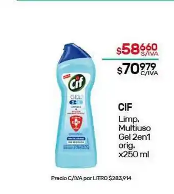 Nini Mayorista Cif Limp. Multiuso Gel 2en1 x 250ml oferta