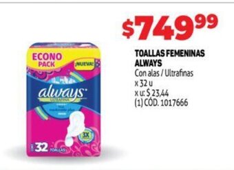 Makro Toallas femeninas always oferta