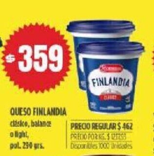 Supermercados Vea Finlandia Queso oferta