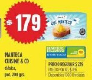 Supermercados Vea Manteca Cuisine & Co oferta