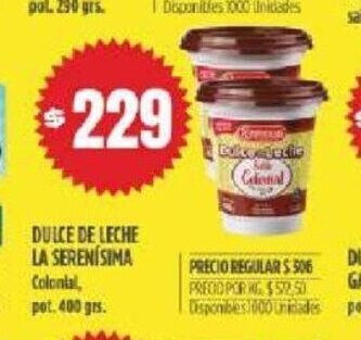 Supermercados Vea Dulce de leche la serenisima oferta