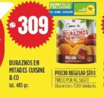 Supermercados Vea Duraznos En Mitades Cuisine & Co oferta