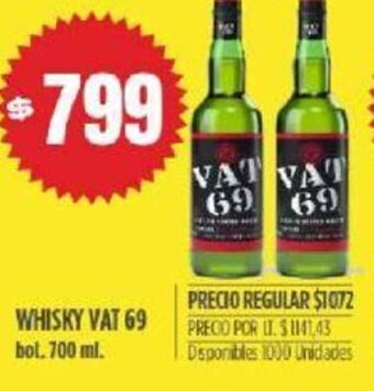 Supermercados Vea Vat 69 Whisky oferta