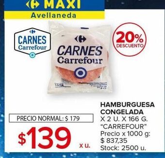 Carrefour Maxi Hamburguesa congelada oferta