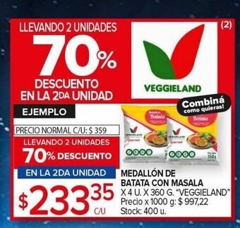 Carrefour Maxi Medallon de batata con masala oferta