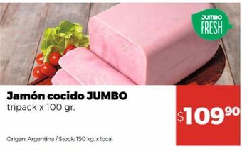 Disco Jamón cocido jumbo tripack 100g oferta