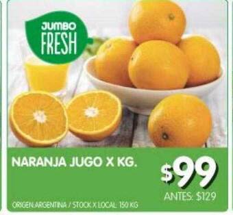 Jumbo Naranja jugo oferta