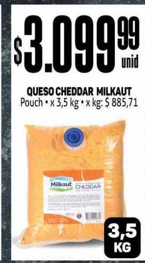 Makro Queso cheddar milkaut oferta