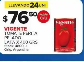Carrefour Maxi Vigente Tomate Perita Pelado Lata X400 GRS oferta