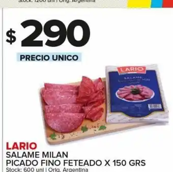 Carrefour Maxi Lario Salame Milan Picado Fino Feteado x150 GRS oferta