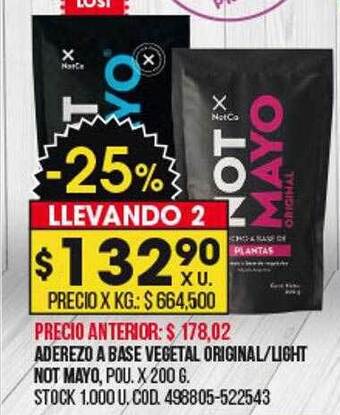 Coto Aderezo a base vegetal original light not mayo oferta