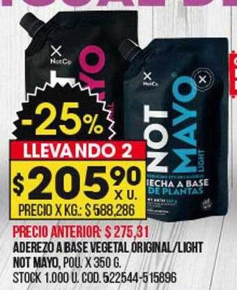 Aderezo a base vegetal original light not mayo