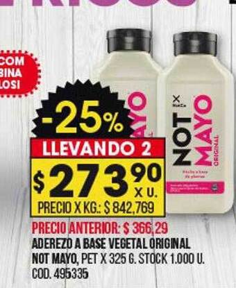 Coto Aderezo a base vegetal original not mayo oferta