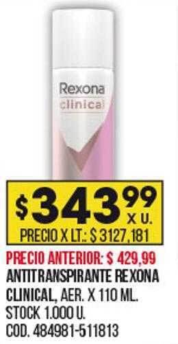 Coto Antitranspirante rexona clinical oferta