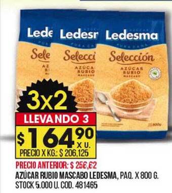 Coto Azúcar rubio mascabo ledesma oferta