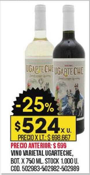 Coto Vino varietal ugarteche oferta