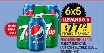 Coto Gaseosa pepsi 7 up oferta