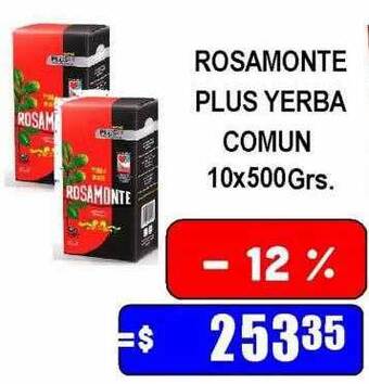 Dulcenter Rosamonte plus yerba comun oferta