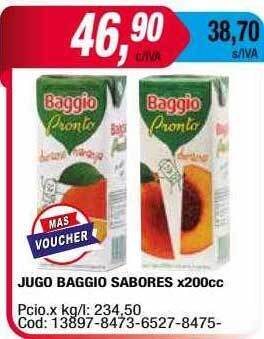 Maxiconsumo Jugo baggio sabores oferta