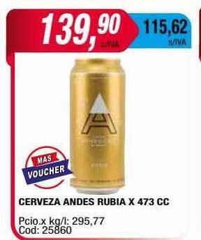 Maxiconsumo Cerveza andes rubia oferta