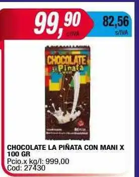 Maxiconsumo Chocolate la piñata con mani oferta