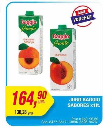 Maxiconsumo Jugo baggio sabores oferta