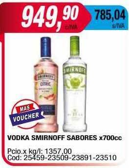 Maxiconsumo Vodka smirnoff sabores oferta