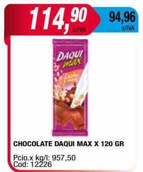 Maxiconsumo Chocolate daqui max oferta