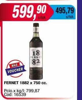 Maxiconsumo Fernet 1882 oferta