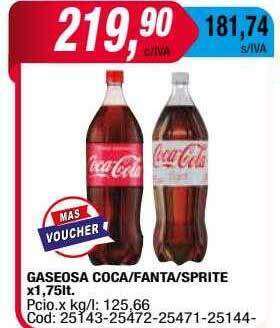Maxiconsumo Gaseosa coca fanta sprite oferta