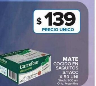 Carrefour Maxi Mate Cocido En Saquitos oferta