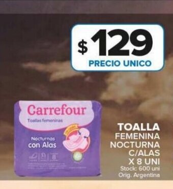 Carrefour Maxi Toalla Femenina Nocturna C/Alas oferta