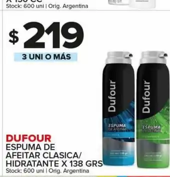 Carrefour Maxi Dufour Espuma de Afeitar Clasica/Hidratante x138 GRS oferta