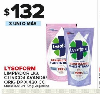 Carrefour Maxi Lysoform Limpiador Liq Citrico/Lavanda/Orig oferta