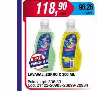 Maxiconsumo Lavavaj. zorro oferta