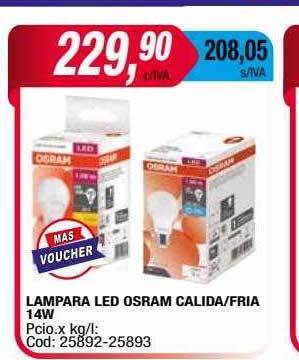 Maxiconsumo Lampara led osram calida fria 14w oferta