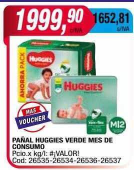 Maxiconsumo Pañal huggies verde mes de consumo oferta