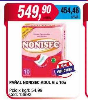 Maxiconsumo Pañal nonisec adul g oferta