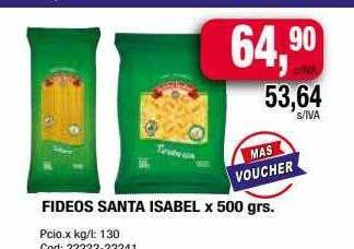 Maxiconsumo Fideos santa isabel oferta