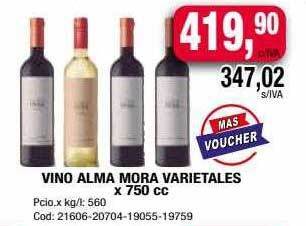 Maxiconsumo Vino alma mora varietales oferta