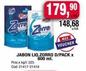 Maxiconsumo Jabon liq. zorro d pack oferta
