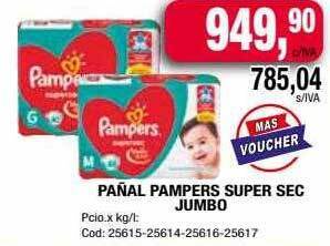 Maxiconsumo Pañal pampers super sec jumbo oferta